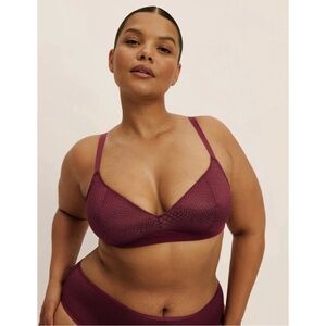 Knix Gossamer Lace Bra in Dark Cherry Size XXXXL NWT
